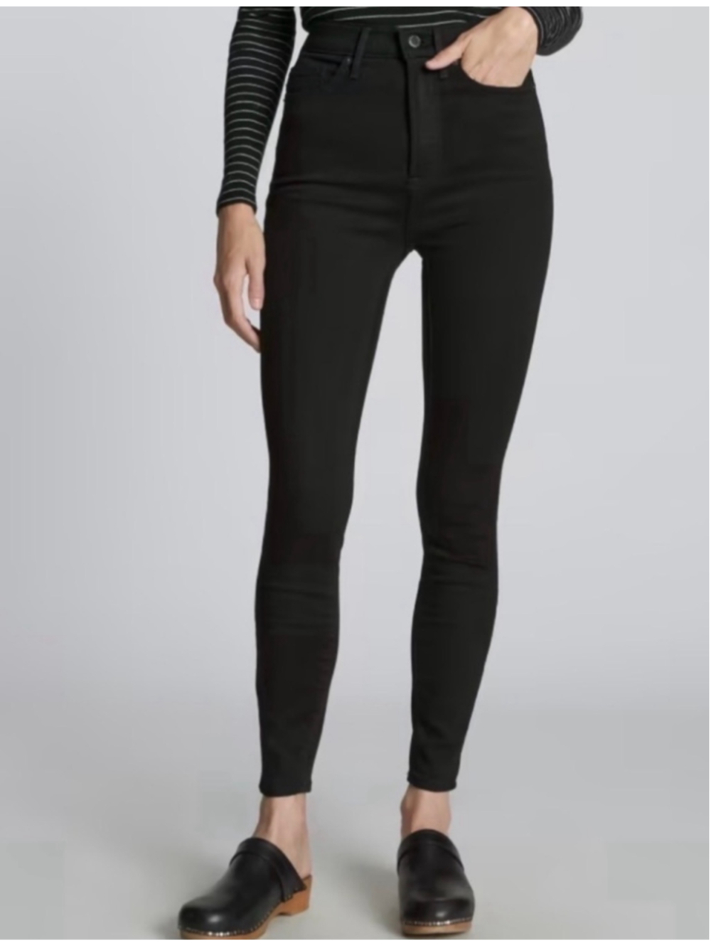 Everlane The Way-High Skinny Jeans Black Women's Size 28 Organic Cotton Denim